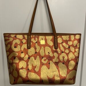 MCM Gold and Brown Tote Bag